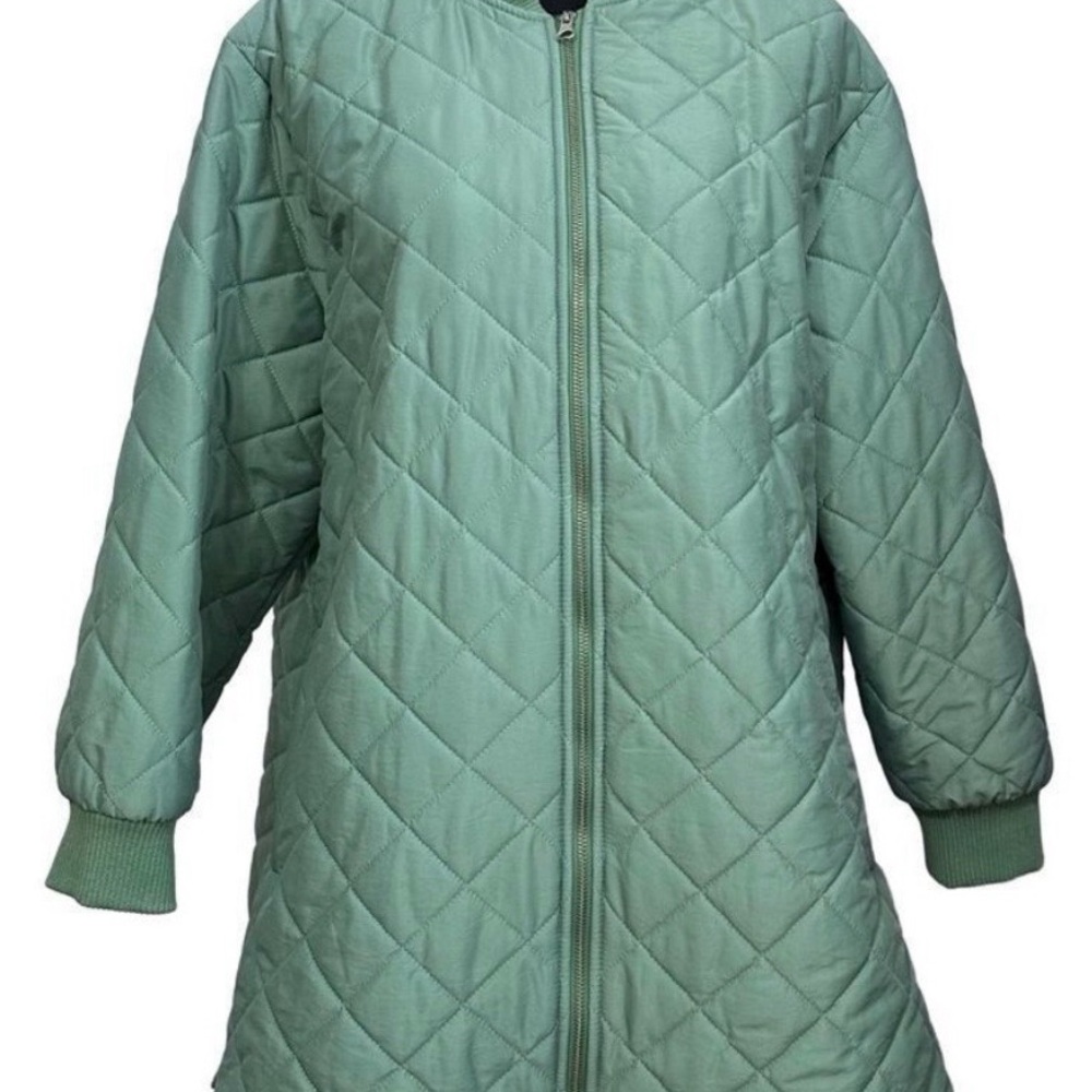 ASOS Quilted Green Coat LIKE NEW - Picture 2 of 9